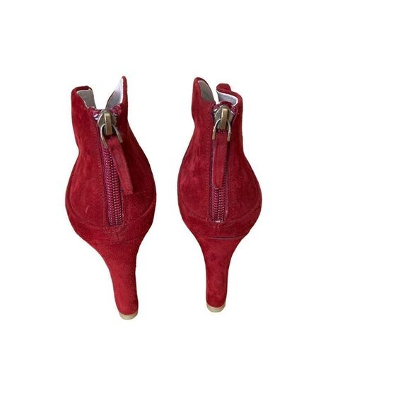 Lola Cruz Herne V Cut Zip Ankle Boot Red Suede 6.5 - Picture 5 of 8